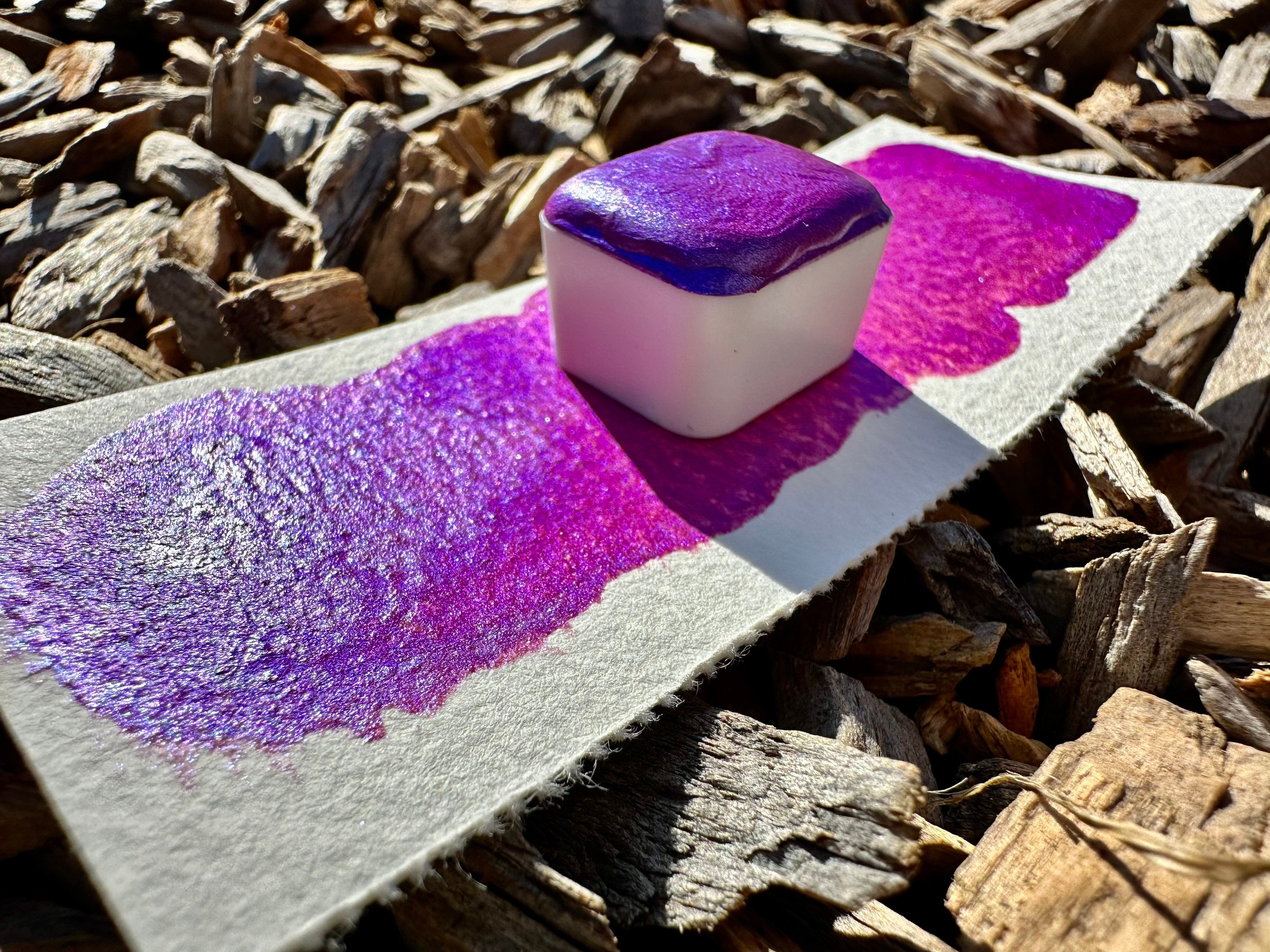 Violet - Sheer colorshift  | Handmade Watercolors | Handmade Paint | Calligraphy | Lettering | Flake Pigment