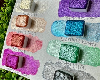 Sparkle Set | Handmade Watercolors | Handmade Paint | Watercolors | Watercolor Artist | Handmade Cards | Glitter Watercolors |