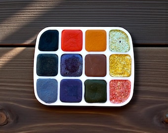 Watercolor Set | Watercolor Palette | Chrome Watercolors | Handmade Paint | Watercolors | Watercolor | Handmade Watercolors |