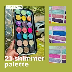Watercolor Palette 21 Full Pans | Handmade Watercolors | Handmade Paint | Watercolors | Watercolor | Beginner Palette