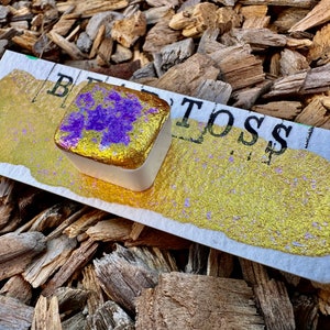 Bead Toss - Mardi Gras Series | Handmade Watercolors | Handmade Paint | Calligraphy | Lettering | Flake Pigment