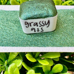 Grassy Ass | Chrome | Chrome Watercolor | Handmade Watercolors | Handmade Paint | Watercolors | Watercolor Artist | Calligraphy