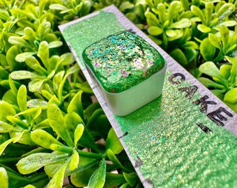 King Cake - Mardi Gras Series | Handmade Watercolors | Handmade Paint | Calligraphy | Lettering | Flake Pigment