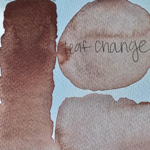 Changement de feuille | Aquarelles faites main | Marron chaud | Cartes faites main | Fleurs à l'aquarelle | pigment mat | Demi-casseroles