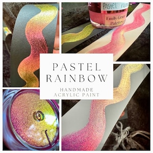 Pastell Regenbogen | Handgemachte Acrylfarbe | Handgemachte Farbe | Acrylkünstler | Aquarell | Künstleracrylschimmer
