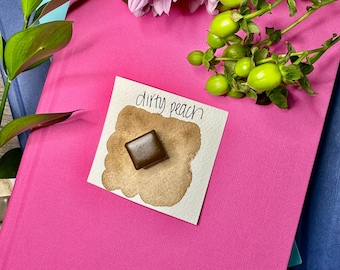 Dirty Peach | Handmade Watercolors | Warm Brown | Handmade Cards | Watercolor Florals | Matte Pigment | Half Pans