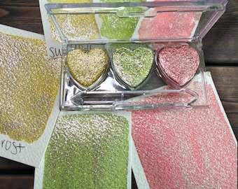 Herz Aquarell Set | Aquarell-Palette | Chrom Aquarellfarben | Handgemachte Farbe | Aquarelle | Aquarell | Handgemachte Aquarelle |