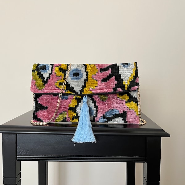 Ikat Colorful Eye Clutch Bag | Clutch Bag | Evening Bag | Ikat Bag | Silk Clutch Bag | Mini Bag | Ikat Handbag | Women Clutch Bag