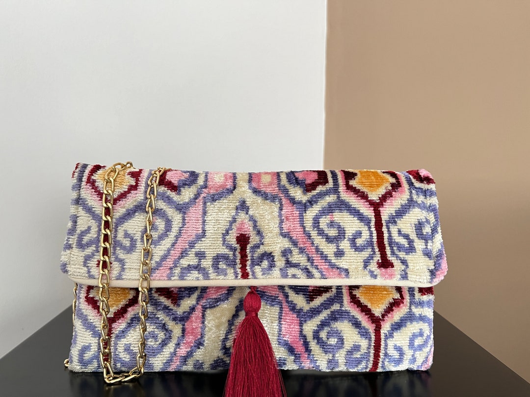 Ethnic Pattern Bag | Clutch Bag | Evening Bag | Ikat Bag | Silk Clutch ...