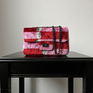 Pink Red Ikat Coco Bag,Ikat Bag,Coco Bag,Crossbody Bag,Shoulder Bag,Ikat Crossbody Bag,Colorful Bag,Ikat Velvet Bag