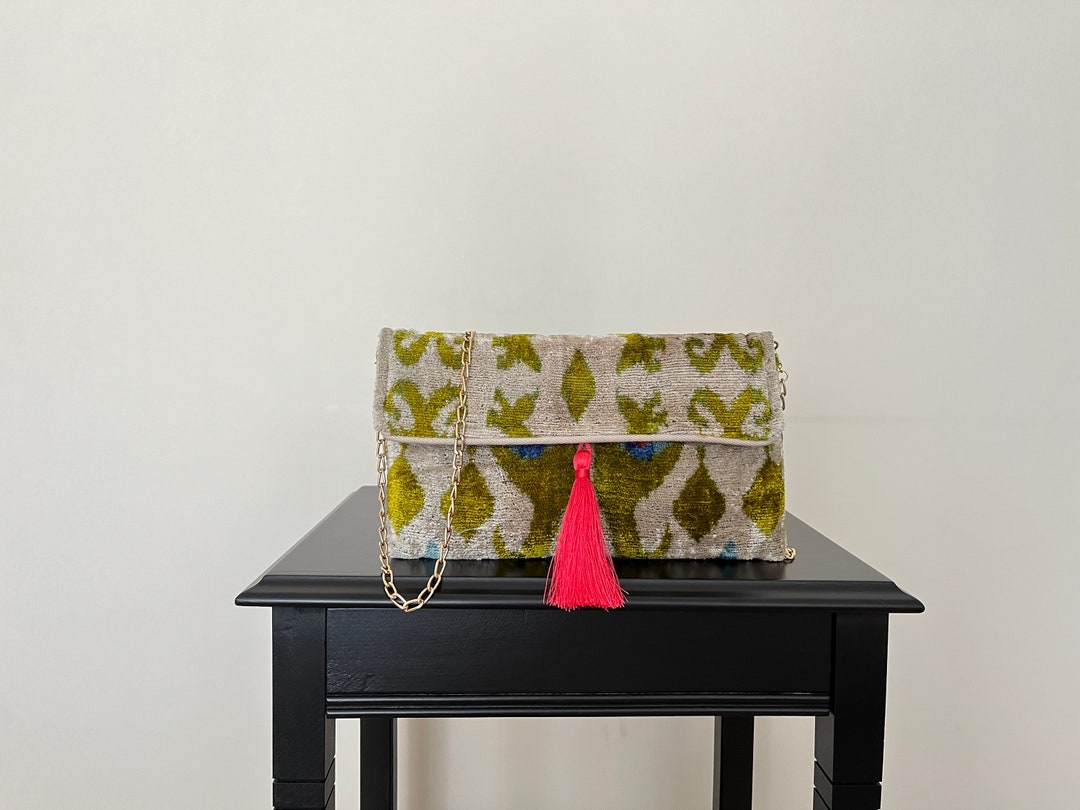 Pistachio Green Clutch Bag Clutch Bag Evening Bag Ikat Etsy