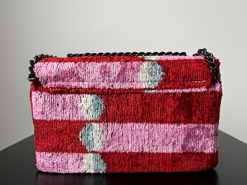 Pink Red Ikat Coco Bag,Ikat Bag,Coco Bag,Crossbody Bag,Shoulder Bag,Ikat Crossbody Bag,Colorful Bag,Ikat Velvet Bag