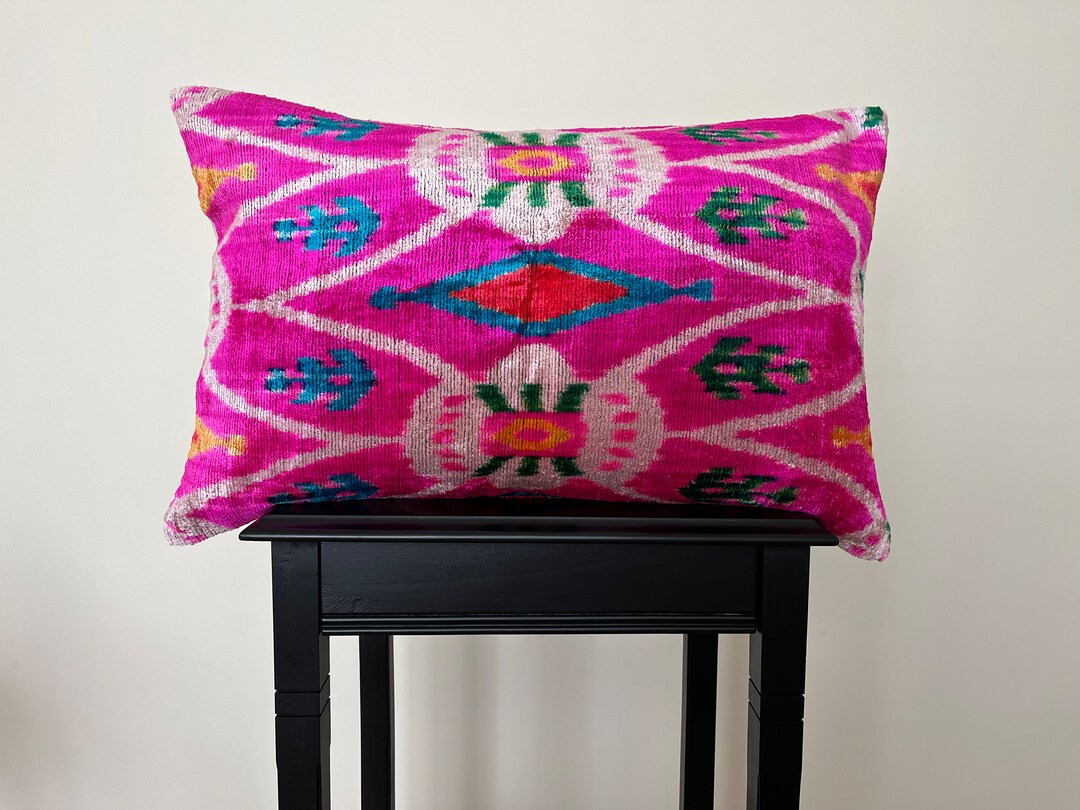 Pink Ikat Pillow Velvet Ikat Pillow Flower Ikat Pillow Ikat Pillow Cases Ikat Pillow Covers