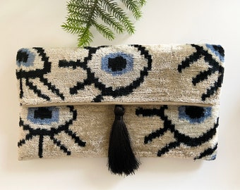 Ikat Eyes Clutch Bag | Mothers Day Gift | Ikat Clutch Bag | Clutch Bag | Evening Bag | Ikat Bag | Mini Bag | Ikat Handbag | Women Clutch Bag