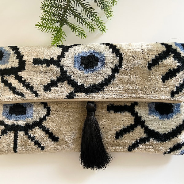 Ikat Eyes Sac d’embrayage | |-cadeaux de la fête des Mères | de sac d’embrayage Ikat | du sac d’embrayage | de sac de soirée | de sac Ikat Mini sac | | de sac à main Ikat Sac d’embrayage pour femmes