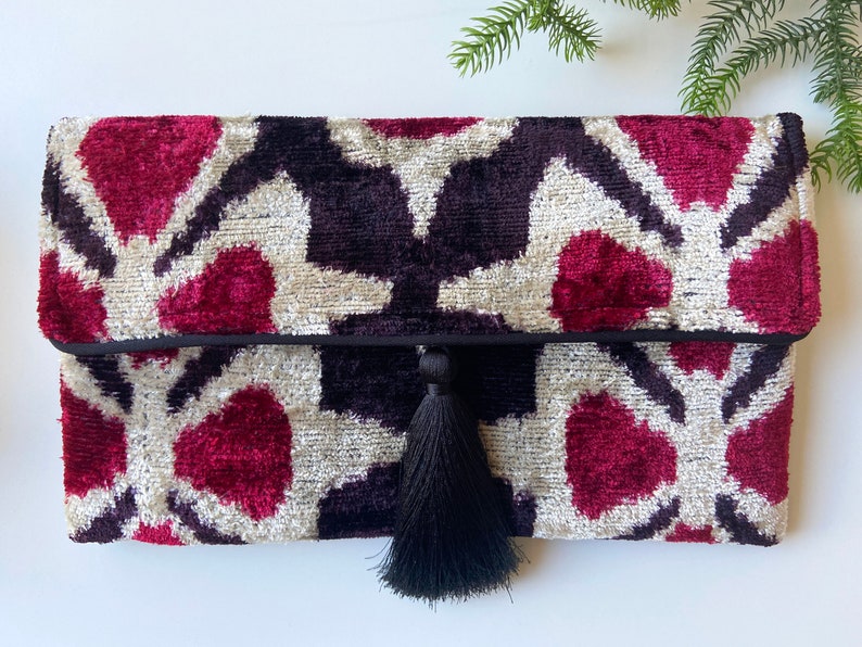 Ikat Bag Ikat Handbag Women Clutch Bag Clutch Bag Evening Bag Mini Bag Velvet Clutch Bag Women Bag Ikat Clutch Bag