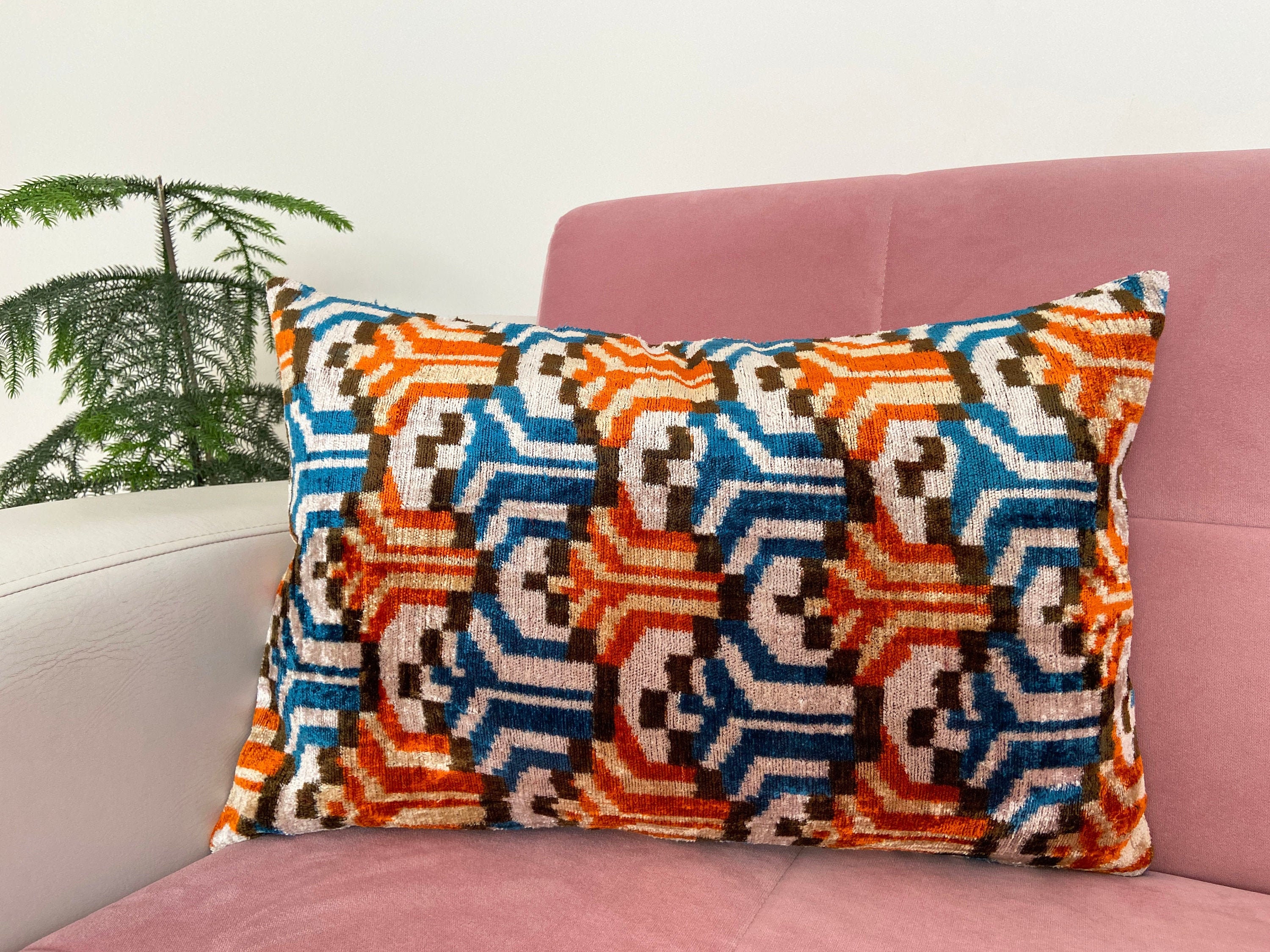 Oreiller Ikat Orange