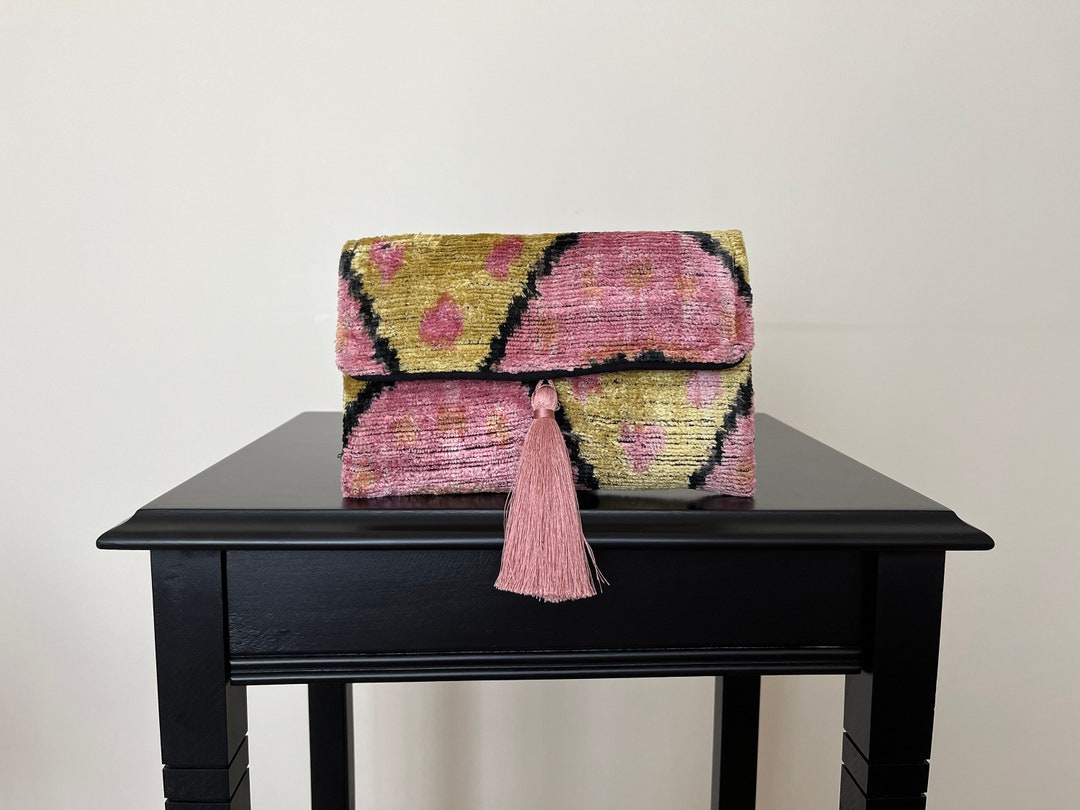 Mini Clutch Bag Soft Pink Ikat Mini Clutch Bag Clutch Bag Evening Bag Ikat Bag Mini Bag Ikat ...