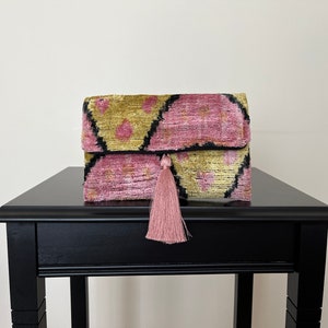 Mini Clutch Bag Rosa | Ikat Mini Clutch Tasche | Clutch Tasche | Abendtasche | Ikat Tasche | Mini Tasche | Ikat Handtasche | Damen Clutch Tasche
