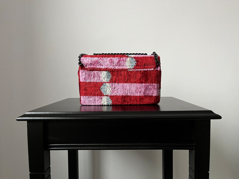 Pink Red Ikat Coco Bag,Ikat Bag,Coco Bag,Crossbody Bag,Shoulder Bag,Ikat Crossbody Bag,Colorful Bag,Ikat Velvet Bag