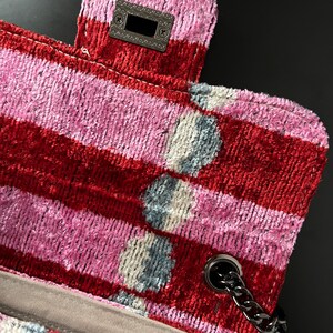 Pink Red Ikat Coco Bag,Ikat Bag,Coco Bag,Crossbody Bag,Shoulder Bag,Ikat Crossbody Bag,Colorful Bag,Ikat Velvet Bag
