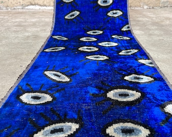Blå ögon ikat-tyg | Ikat-sammetstyg | Uzbekiskt tyg | Ögon-sammetstyg | Handvävt uzbekiskt tyg | Ikat-silkessammetstyg