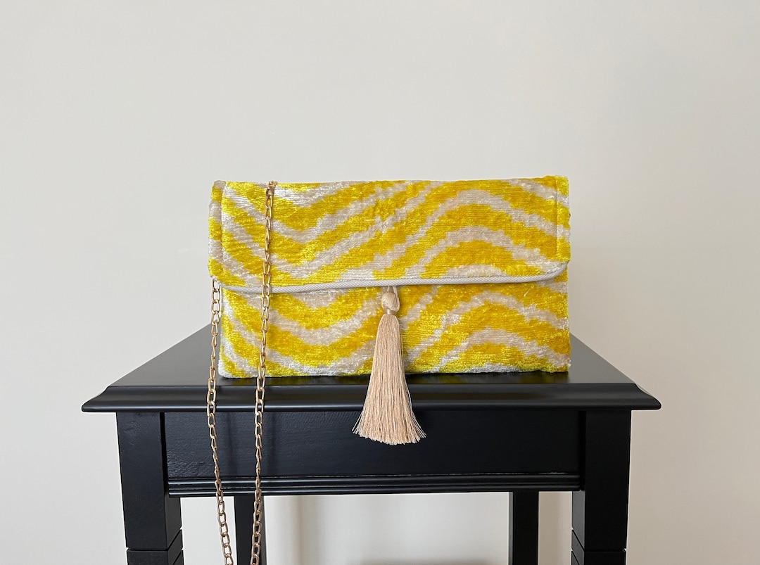 Ikat Yellow Clutch Bag Clutch Bag Evening Bag Ikat Bag Etsy