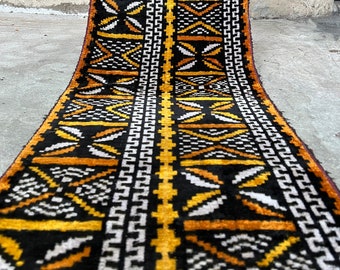 Ikat Velvet Fabric | Uzbek Fabric | Orange Line Ikat Fabric | Geometric Velvet Fabric | Handwoven Uzbek Fabric | Silk Ikat Velvet Fabric