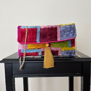 Square Ikat Clutch Bag | Clutch Bag | Evening Bag | Ikat Bag | Silk Clutch Bag | Mini Bag | Ikat Handbag | Women Clutch Bag