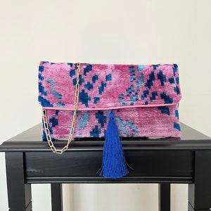Pink Ikat Clutch Bag | Clutch Bag | Evening Bag | Ikat Bag | Silk Clutch Bag | Mini Bag | Ikat Handbag | Women Clutch Bag