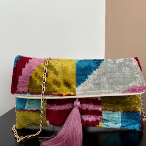 Bolso de mano Happy / Bolso de mano / Bolso de noche / Bolso Ikat / Bolso de mano de seda / Minibolso / Bolso de mano Ikat / Bolso de mujer / Bolso de mano para mujer