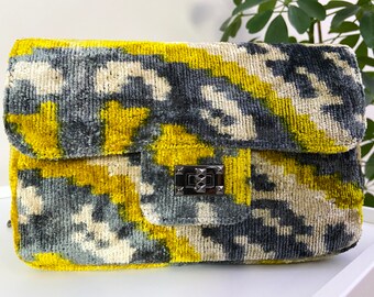 regalo del día de las madres / bolsa de coco ikat / bolsa de ikat / bolsa de coco / bolso bandolera / bolso bandolera / bolsa bandolera ikat / bolsa de coco amarilla / bolsa de embrague