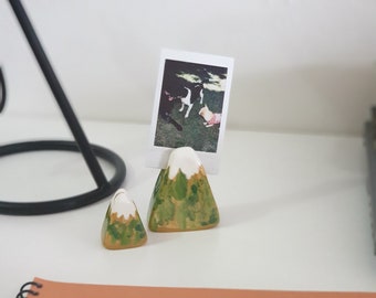 Ceramic Note Card Holder Set | Photo Holder | Ceramic Mountains | Name Card Holder | Ceramic Photo Stand |Mountain Set Card Holder