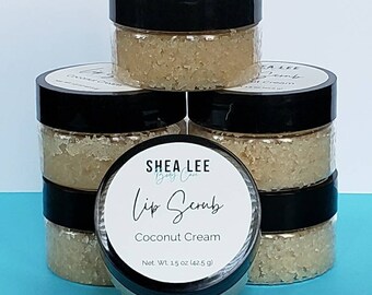 Coconut Cream Lip Scrub| Lip Polish| Lip Exfoliator| Organic and vegan Lip Scrub