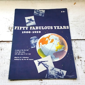 Cinquante années fabuleuses, 1900-1950, Atlas de Kaltenborn à l'huile pure vintage, cartes, voyage, pays, géographie, couleur, âge, livre illustré, histoire