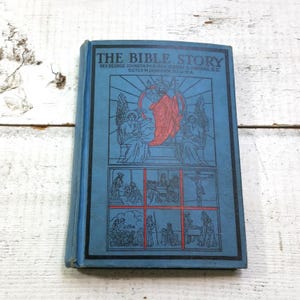The Bible Story Vintage Illustrate Religious Book Catholic Jesus Christianity God Church Sacrament Lords Word Images Holy Scripture Textbook