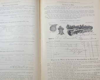 Moderne inductif tenue de livres cours abrégé antique 1907 bureau tablette affaires enseigner apprendre secrétaire vintage écriture lire illustré ancien