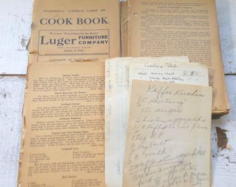 Lot 3 Antique North Dakota Handwritten Cookbook Kitchen Fargo ND Vintage Homemaker Food Bake Family Meals Recipes Grandma Cook Book Old