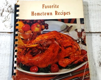 Livro de Receitas Favoritas da Cidade Natal, Vintage, da Igreja Metodista Unida de Bear Lake, Michigan. Livro de Receitas MI Meals Kitchen Baking Grandma