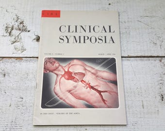 Simpósios Clínicos de 1956, Revista Vintage de Saúde, Frank Netter, Ilustrações Antigas de Médicos, Doença, Cuidados Domésticos, Enfermagem, Cura de Doenças