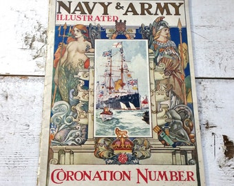 Navy & Army Illustrated Magazine Coronation Number Antique June 21st 1902 News Stories Ads Photos Victorian Ships London England British Old