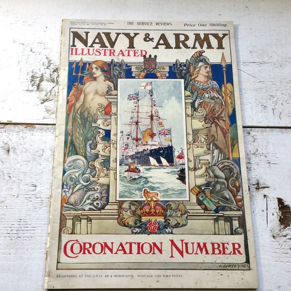 Navy & Army Illustrated Magazine Coronation Number Antique June 21st 1902 News Stories Ads Photos Victorian Ships London England British Old