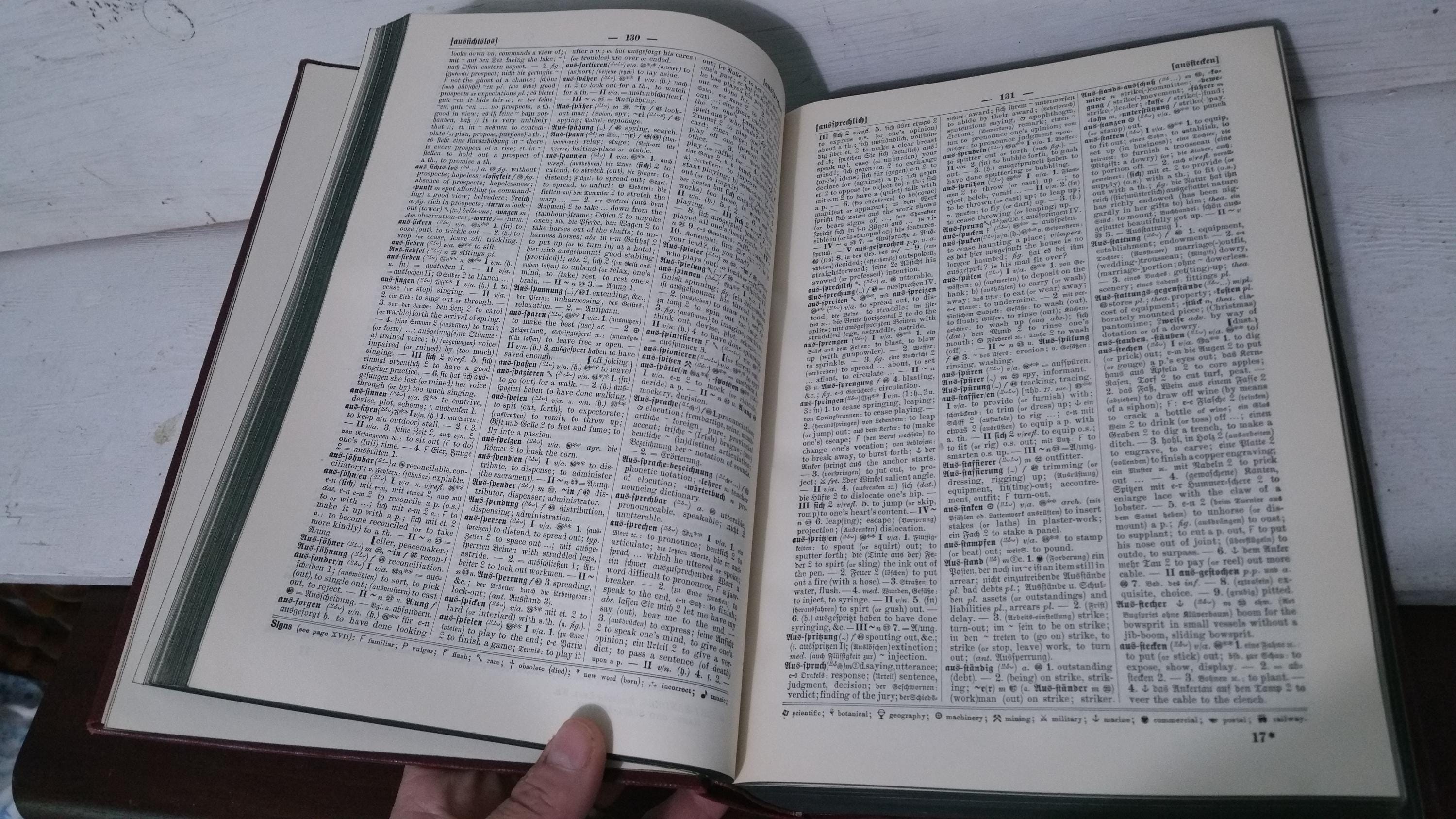 古書19世紀 ２冊　『ミュレット・サンダース百科事典的英独・独英辞典』 1910年 ミュレ・サンダース英独辞典セット、アンティーク金箔本（全2巻