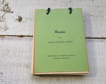Receitas do livro de receitas March Evening Circle Cook Book Lutheran Church Minneapolis MN Vintage Minnesota Cookbook Kitchen Baking Desserts Favorite