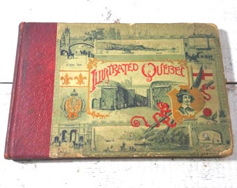 1891 Illustrated Quebec Under French & English Occupancy Antique Book Travel Advertising Vacation Victorian Photos Old History Mercer Adams