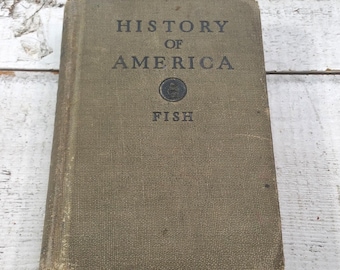 Livro de História da América Vintage 1925 Carl Russell Fish Ilustrado Antigo Decoração de Biblioteca Escritório História Antiga Ensino Política Crianças Escolar