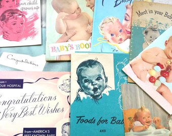 CHOICE Baby Manuals Vintage 40s 50s Gerber Recipes ABCs Mealtime Children's Book Illustrated Child Cute Congratulations Shower Gift Wish