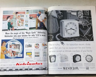 Relié Saturday Evening Post Magazine plusieurs mois publicités vintage du milieu du siècle des années 1950-60