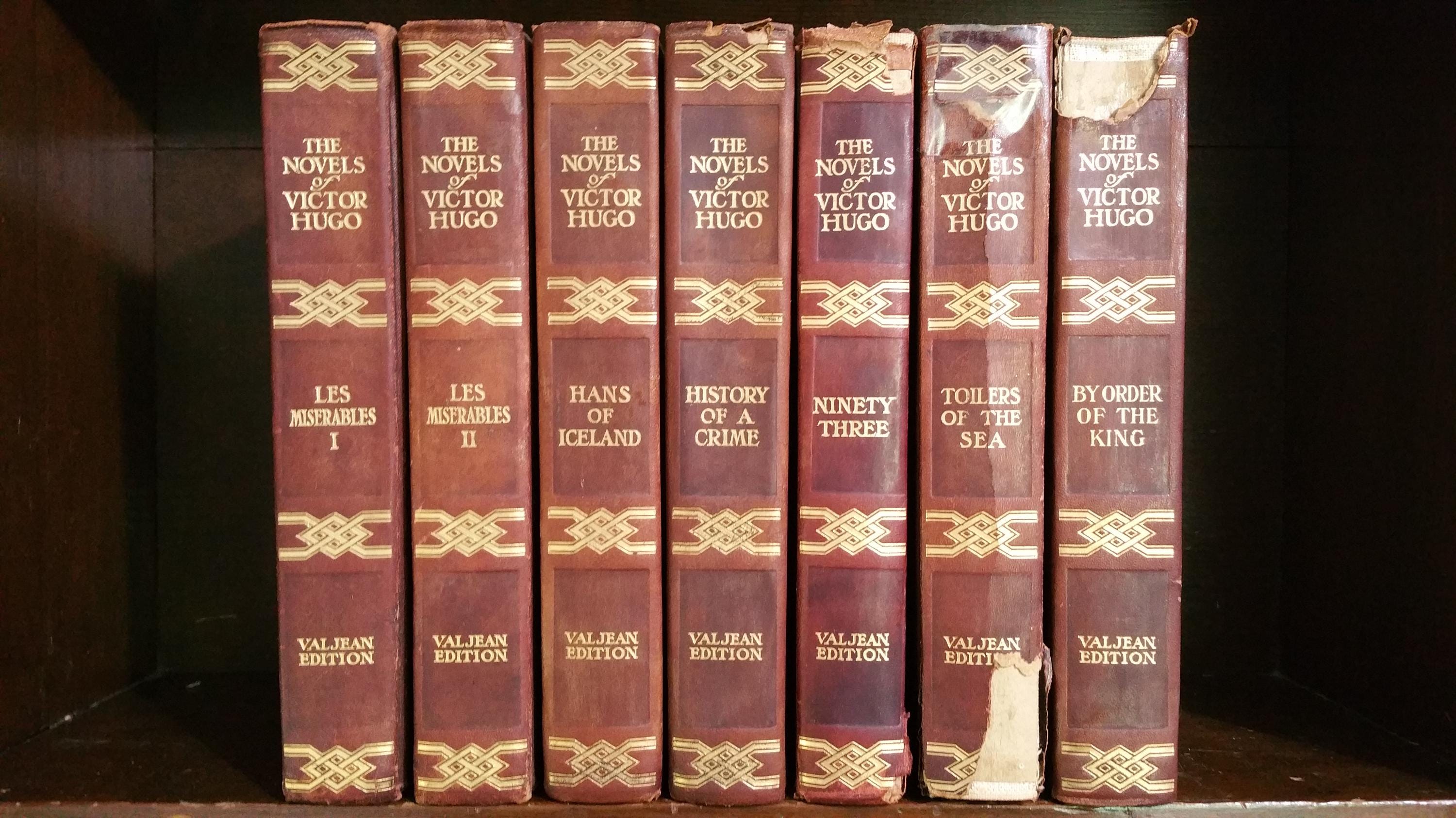 Valjean Edition the Novels of Victor Hugo Set Vintage Decorative