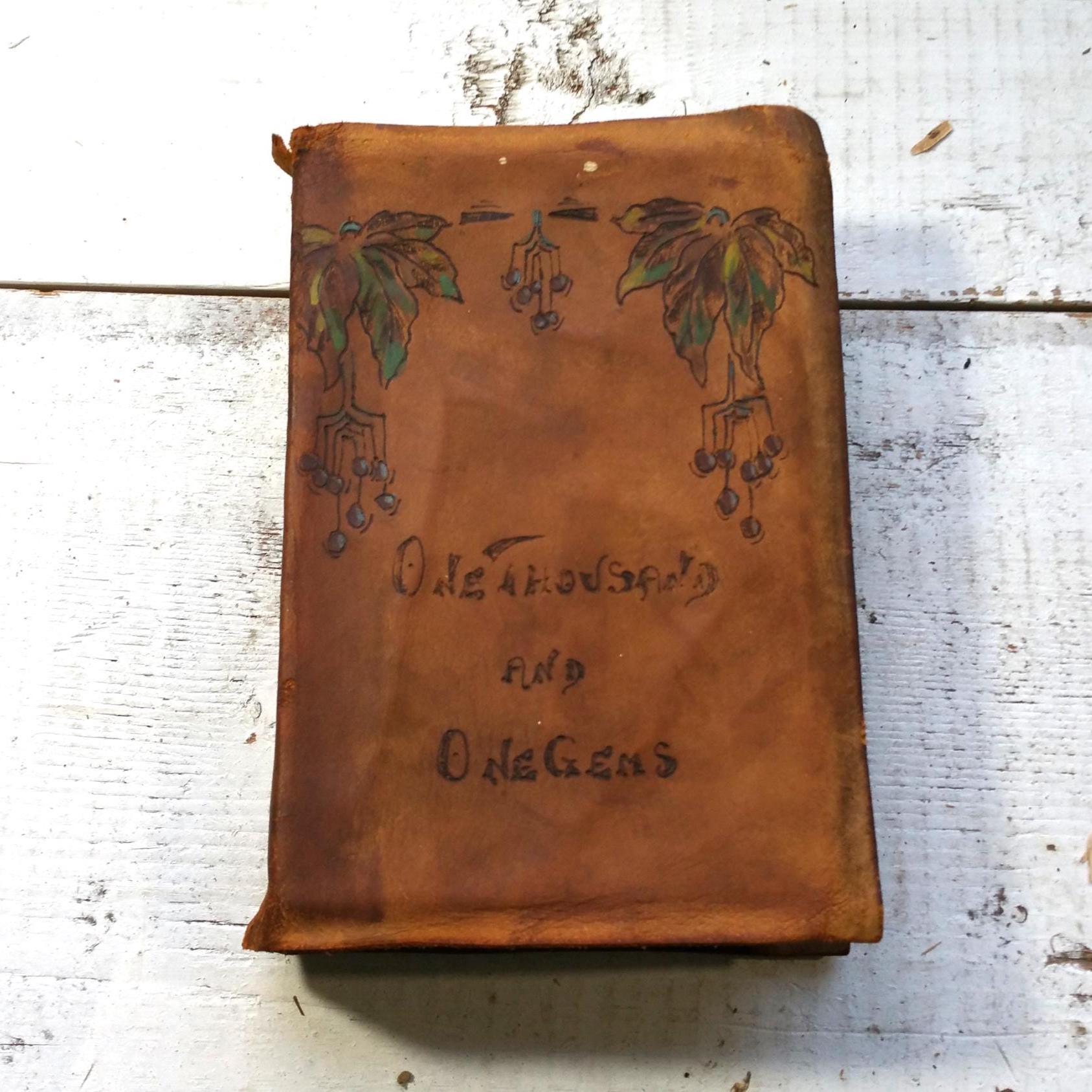 1884年 イギリスとアメリカの詩集 アンティークレザーイラスト入り